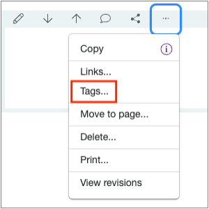 Tags Location on Entry Toolbar