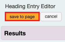 Results Heading Before Saving to Page