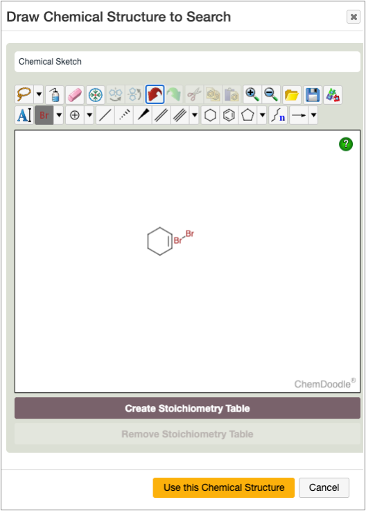 Advanced Search Draw Chemical Structure to Search Feature