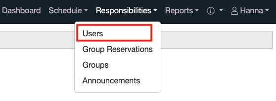 User in Responsibilities Menu